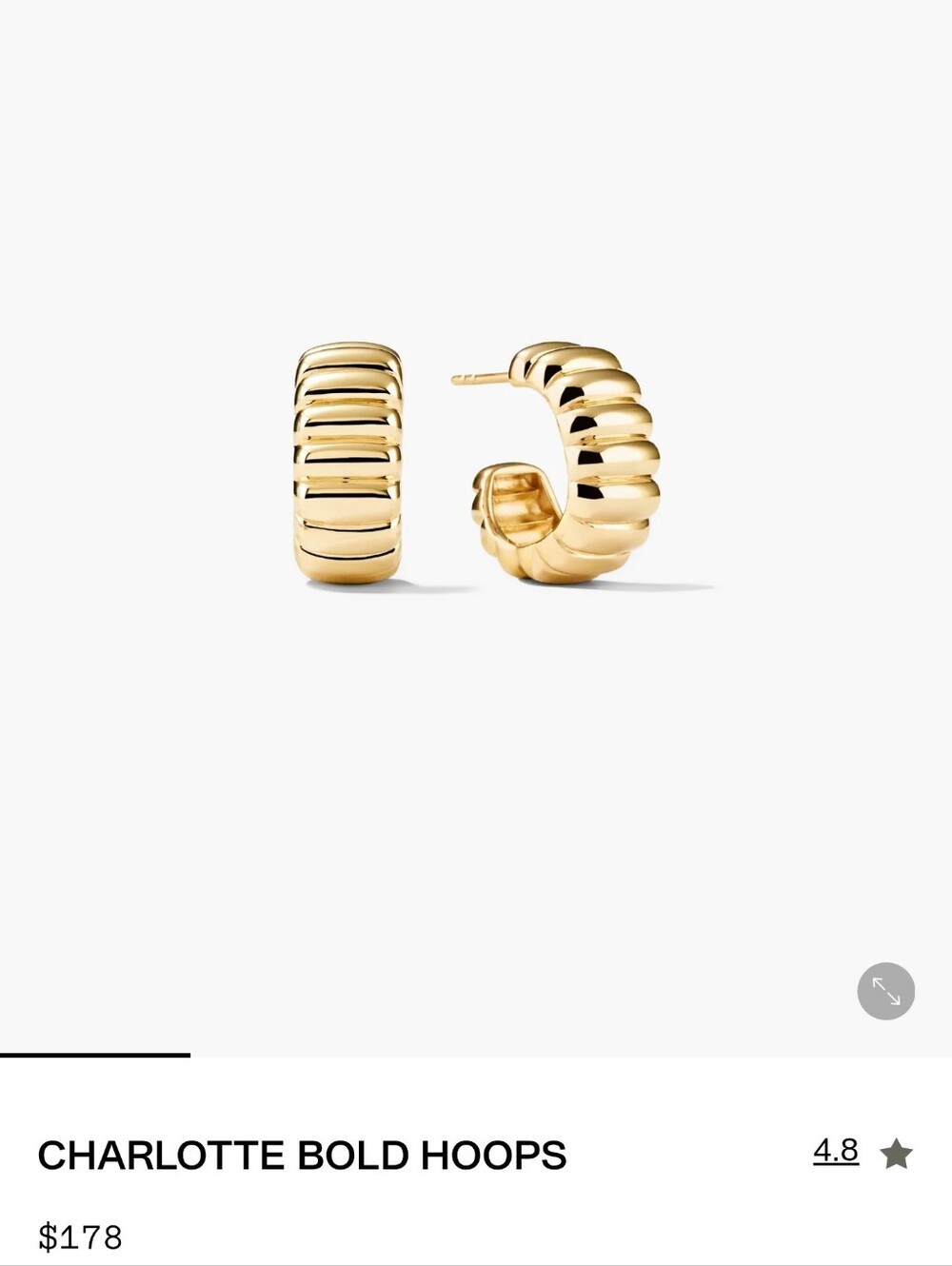 Mejuri Charlotte Bold Hoops In Gold Vermeil  EUC
